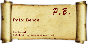 Prix Bence névjegykártya